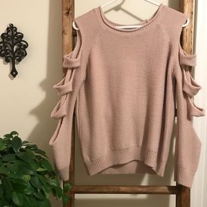 Blush Pink Sweater with Sleeve Cutouts Size Sm
